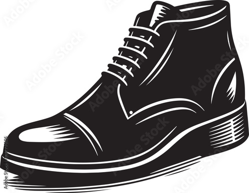 Mens shoe silhouette vector illustration. Beautiful designer shoe vector.