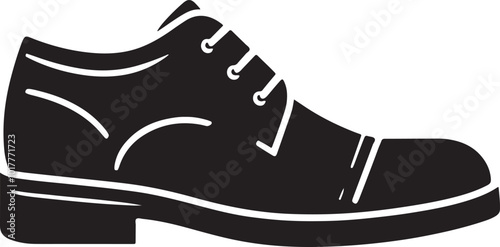Mens shoe silhouette vector illustration. Beautiful designer shoe vector.