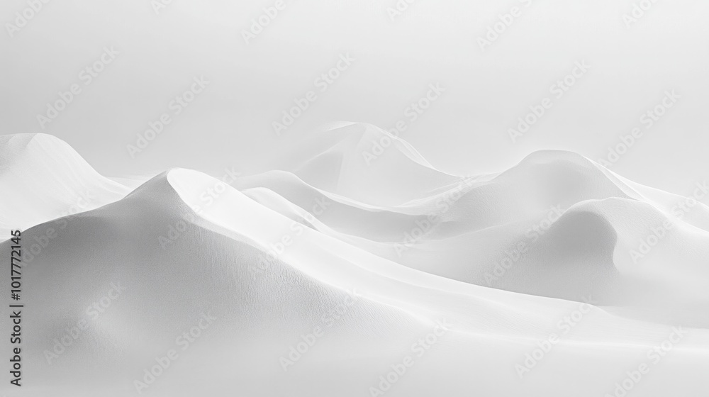 Obraz premium A white sandy desert with a few small hills