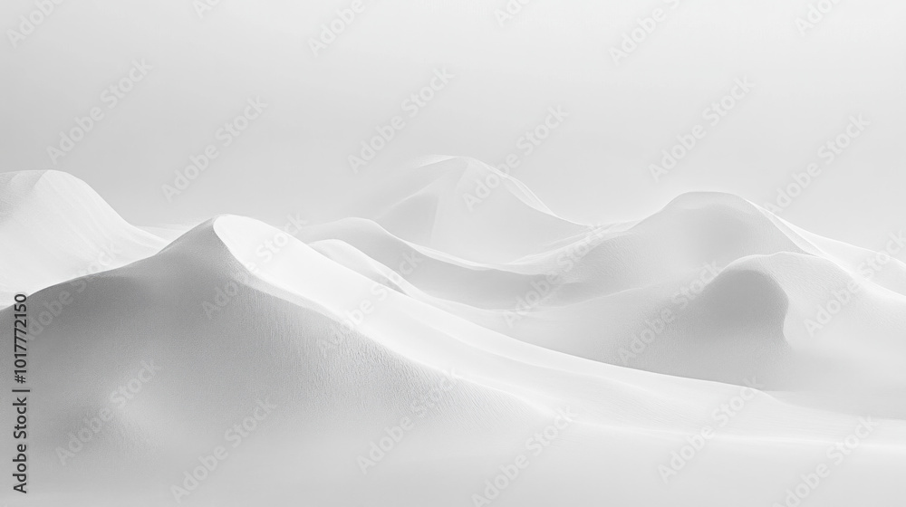 Fototapeta premium A white sandy desert with a few small hills