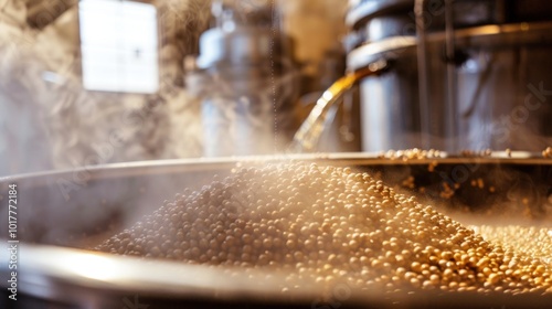 Cooking the malt into large bin casks