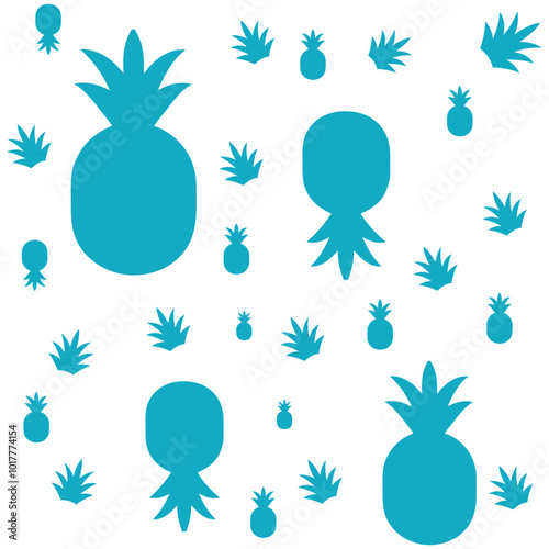 vibrant pineapple patterns for summer fabric design