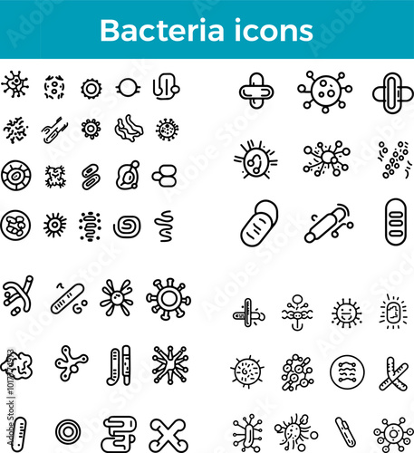 Bacteria Icon Line Microorganism Icon Infectious Agent Icon Medical Health Icon Vector