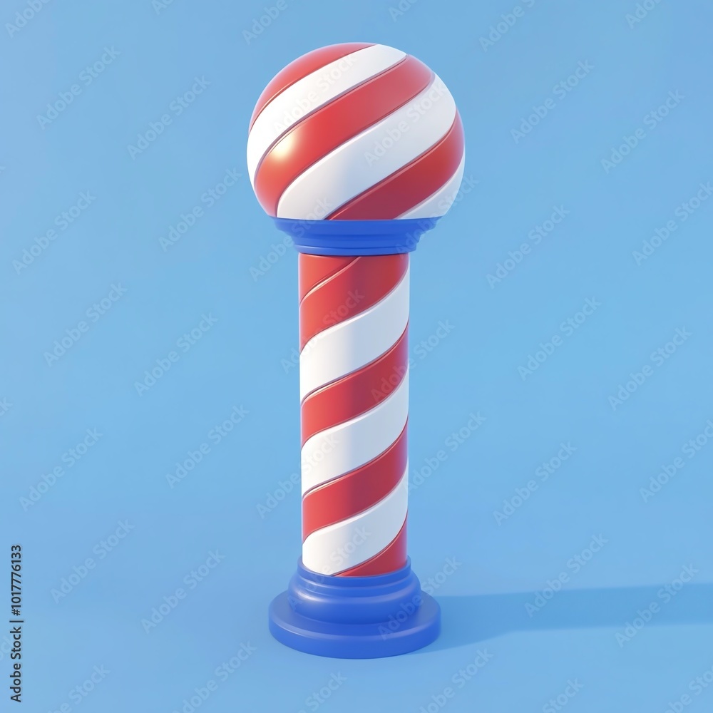 3D Barber Pole Icon: Classic Barbershop Illustration Logo 3D Barber Pole Icon: Classic Barbershop Illustration Logo