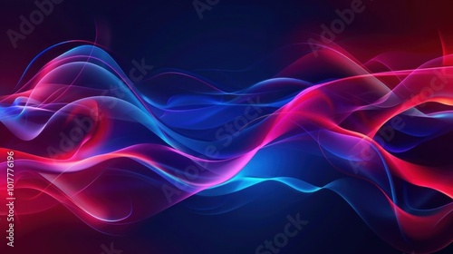 A colorful wave of light with blue and red colors