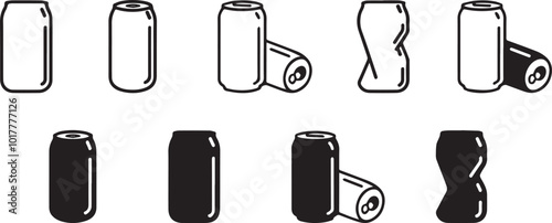 soda can icon vector illustration black line