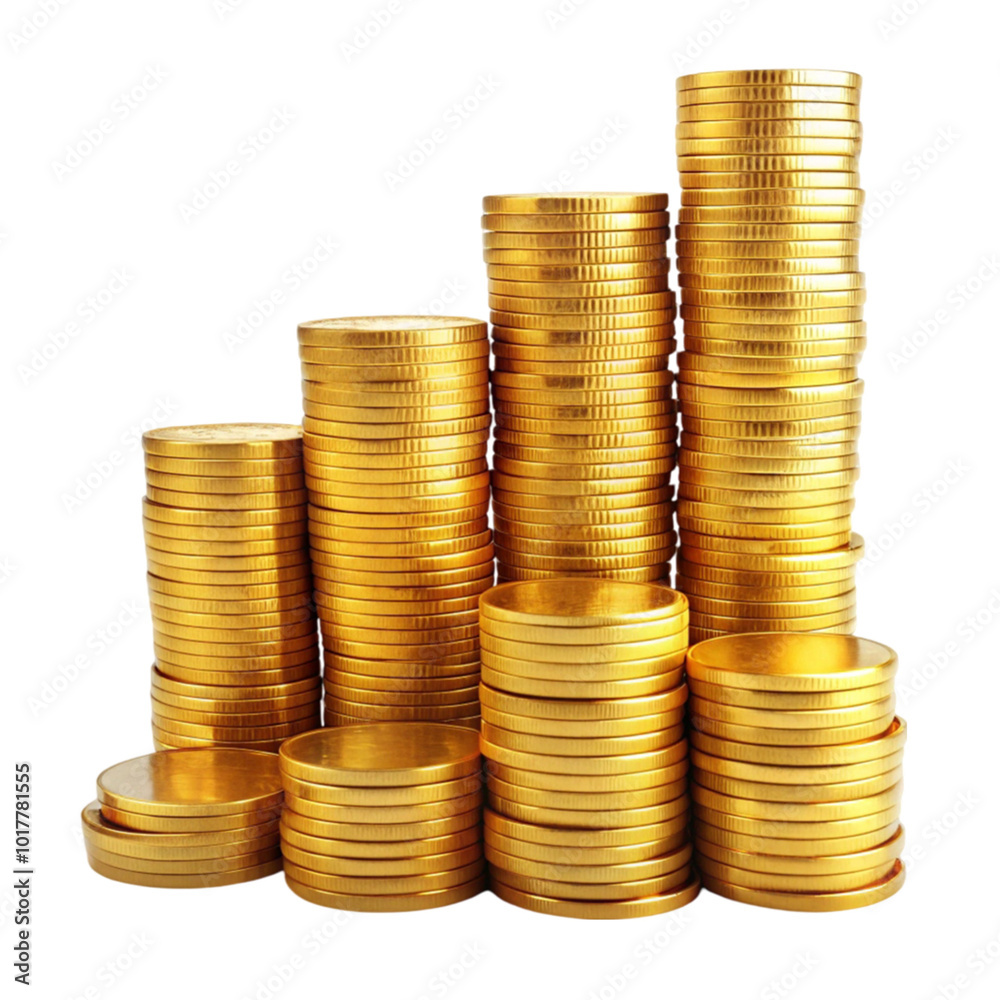 stacks of gold coins isolated on transparent background stacks of gold coins isolated on transparent background