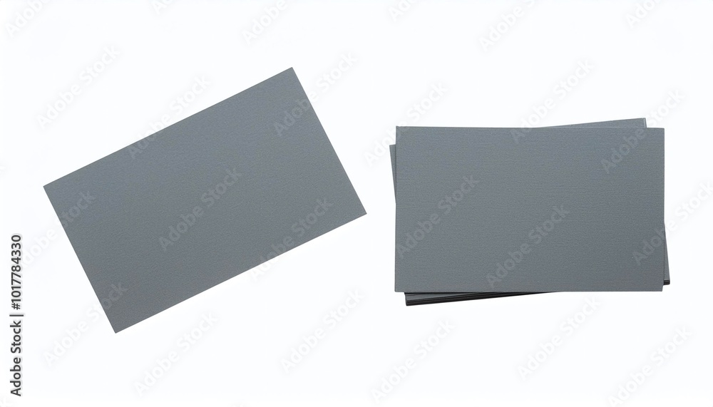 Grey Textured Blank Business Cards on White Background Grey Textured Blank Business Cards on White Background