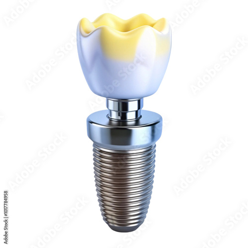 dental implant assembly isolated on transparent background