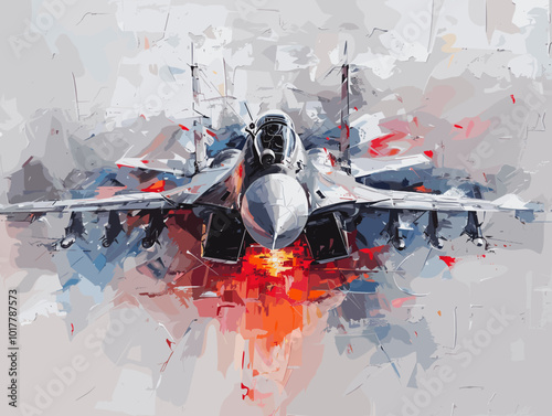 Fighter jet fighter jet aircraft illustration painting background. Military jet fighter jet in flight.