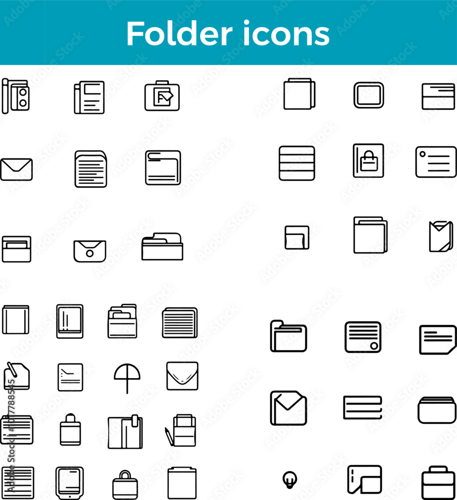 Folder Icon Line File Management Icon Organizational Tools Icon Creative Resources Icon Vector Folder Icon Line File Management Icon Organizational Tools Icon Creative Resources Icon Vector