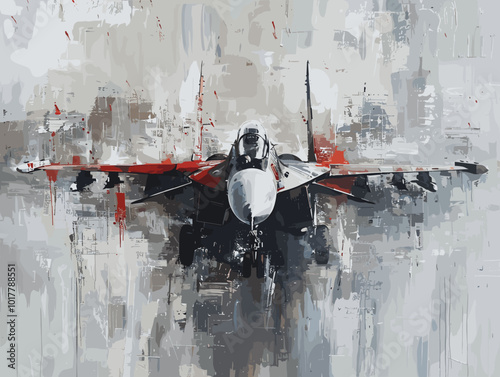 Fighter jet fighter jet aircraft illustration painting background. Military jet fighter jet in flight.