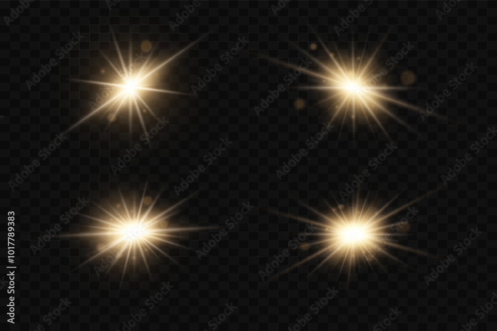 Set of light effects and glare. Explosion of star and light. Set of light effects and glare. Explosion of star and light.