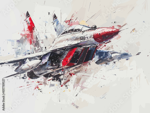 Fighter jet fighter jet aircraft illustration painting background. Military jet fighter jet in flight.