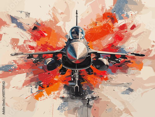 Fighter jet fighter jet aircraft illustration painting background. Military jet fighter jet in flight.
