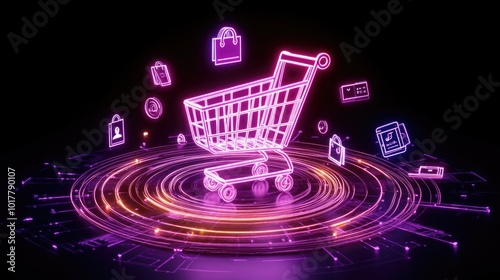 Digital shopping concept for cyber monday sales and promotions