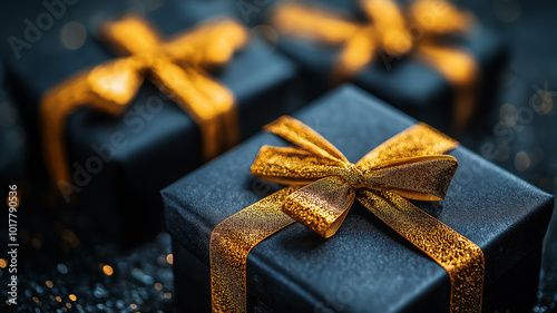 gift box with golden ribbon