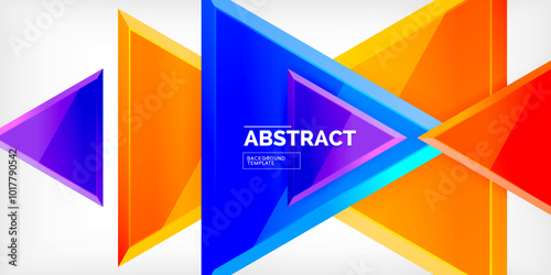 Abstract background - glossy triangles. Vector Illustration For Wallpaper, Banner, Background, Card, Book Illustration, landing page