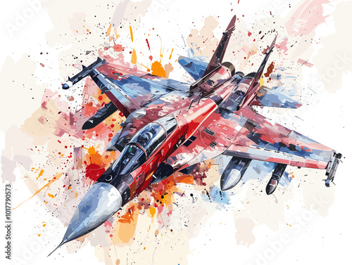 Fighter jet fighter jet aircraft illustration painting background. Military jet fighter jet in flight.