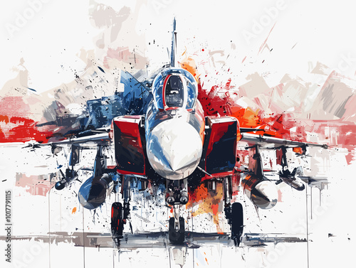 Fighter jet fighter jet aircraft illustration painting background. Military jet fighter jet in flight.