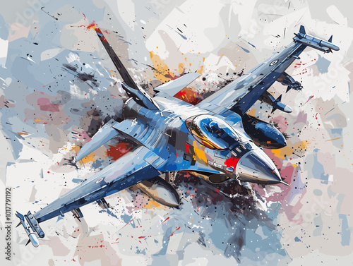Fighter jet fighter jet aircraft illustration painting background. Military jet fighter jet in flight.