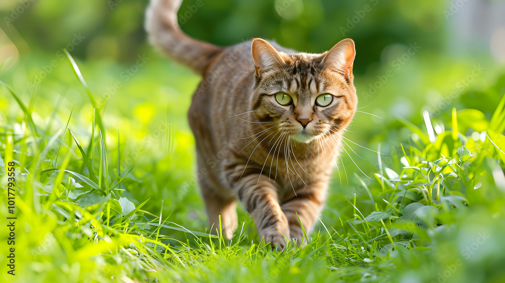 studio portrait of an Shorthair Siamese cat walking towards the camera with its tail raised, on a white background, in a front view studio portrait of an Shorthair Siamese cat walking towards the camera with its tail raised, on a white background, in a front view