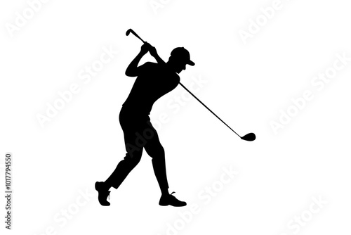 Golf Player Silhouettes | vector silhouette illustration on white background