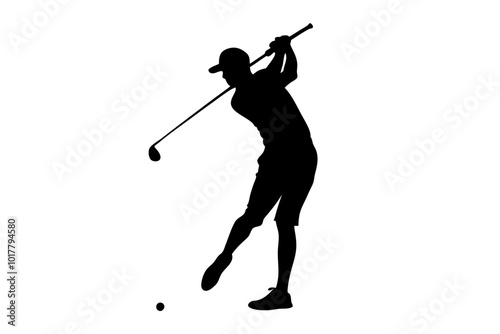 Golf Player Silhouettes | vector silhouette illustration on white background