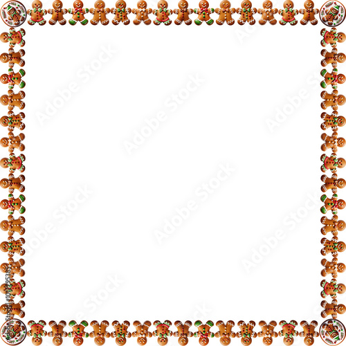 Christmas Gingerbread doll square border