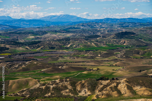 badlands landscape from Pisticci village, Matera, Basilicata photo