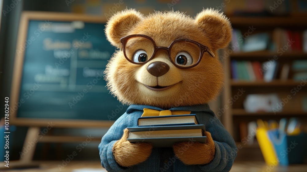 Cute Bear Student Holding Books Cute Bear Student Holding Books