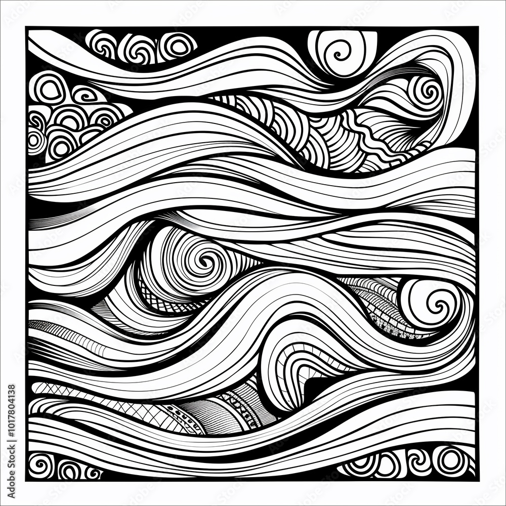 Fototapeta premium Adult colouring book page