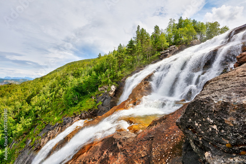 The Valnesfossen waterfall, Norway photo