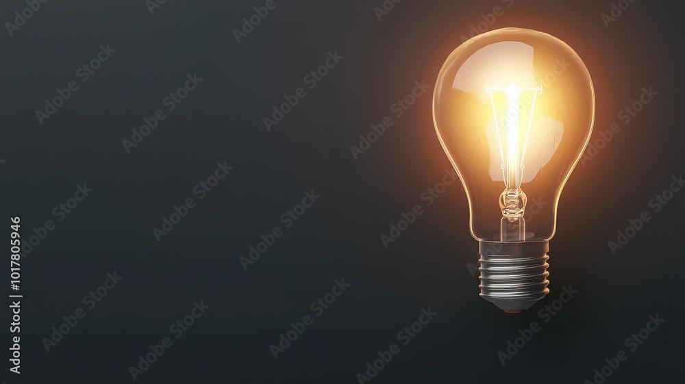 A bright lightbulb radiating warm rays of light, illuminating the surrounding space. A bright lightbulb radiating warm rays of light, illuminating the surrounding space.