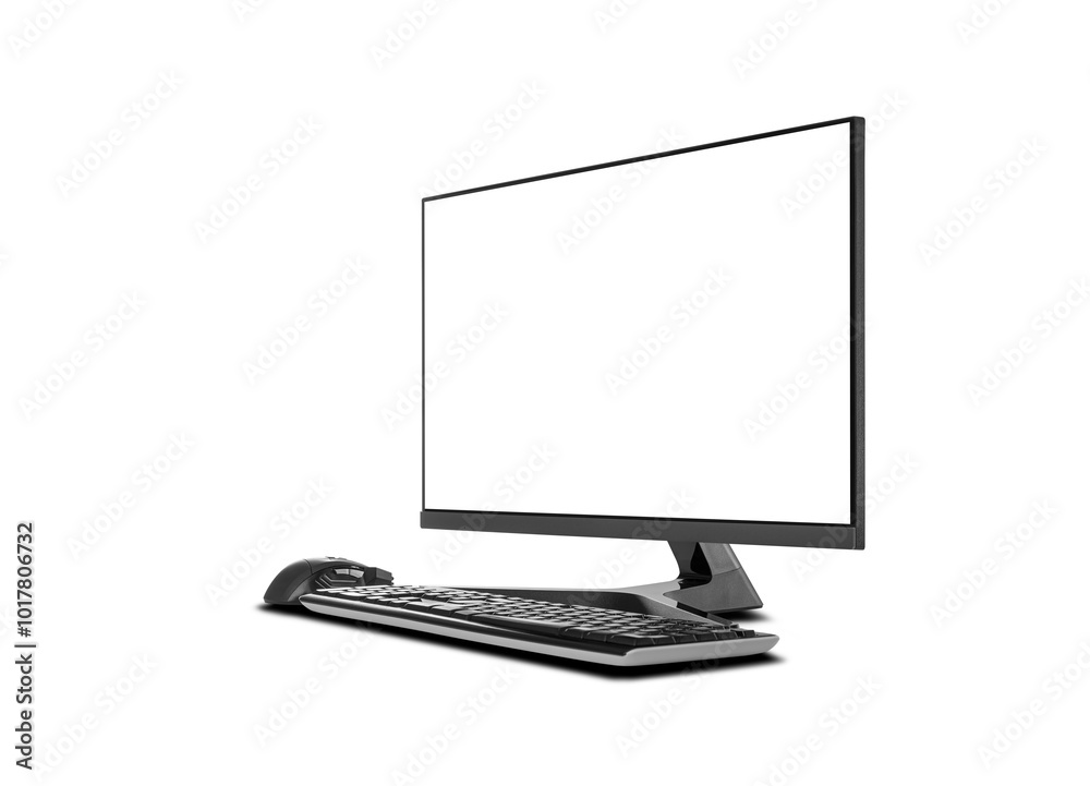 Modern computer isolated on white background.