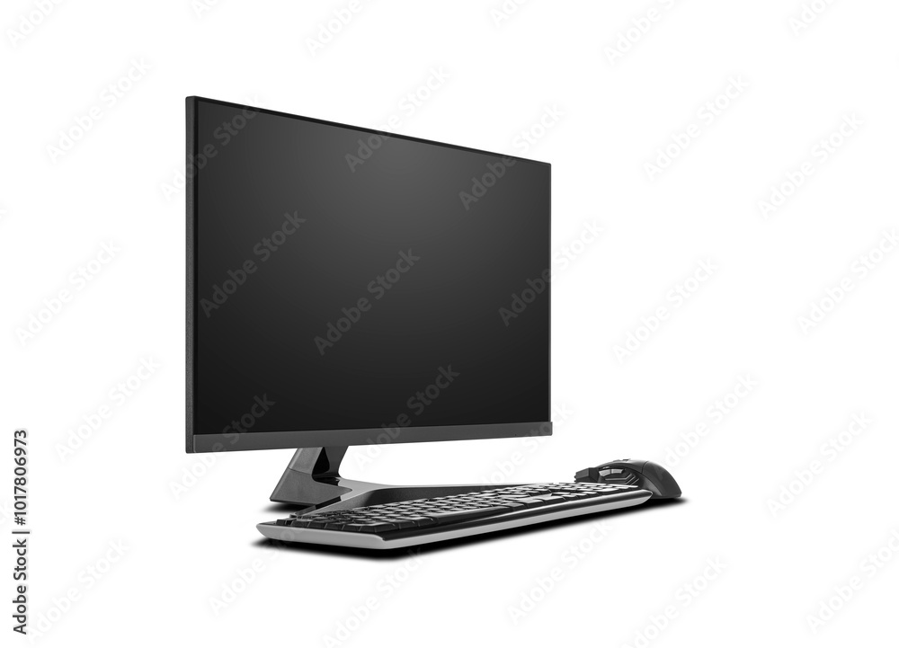 Modern computer isolated on white background.