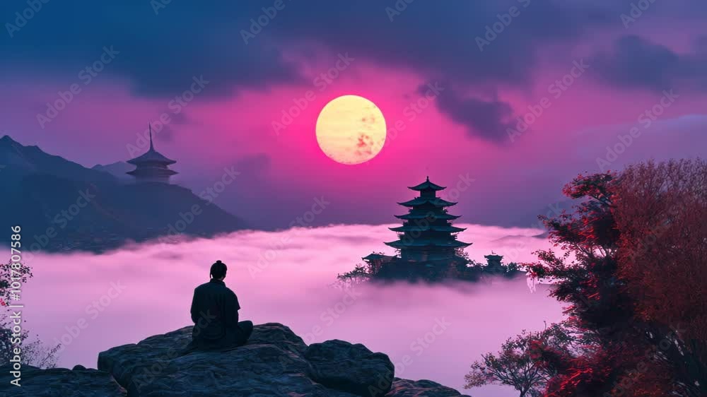 Peaceful Sunset Meditation in the Mountains Peaceful Sunset Meditation in the Mountains