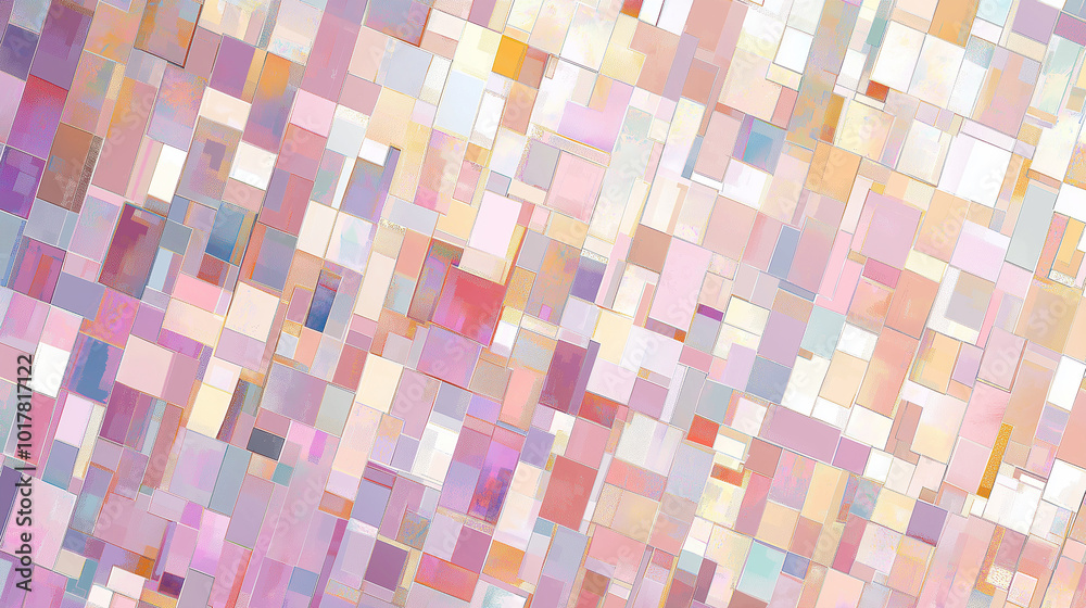 Textured abstract mosaic in pastel colors with pink, gold, and lavender tones Textured abstract mosaic in pastel colors with pink, gold, and lavender tones