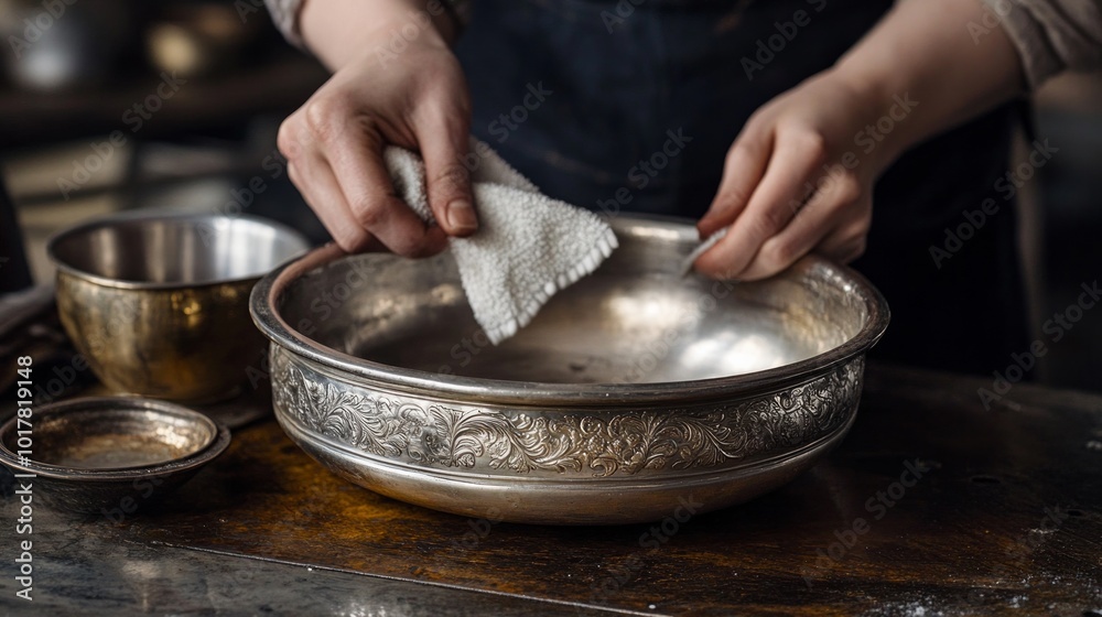 hands of a jeweler making a silver cup hands of a jeweler making a silver cup