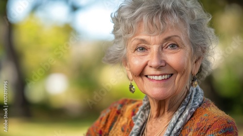 Senior with natural smile, emphasizing the authenticity and warmth of their expression.