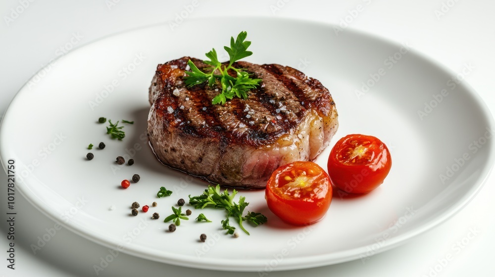 The Grilled Steak with Tomatoes
