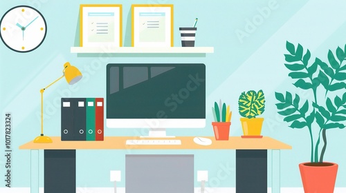 Simple Design in Office Background - a sleek and professional visual. The simple yet stylish design stands out against the office backdrop