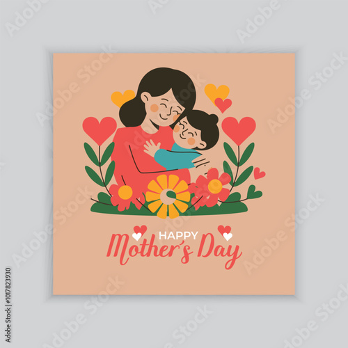 Mothers day greeting banner template