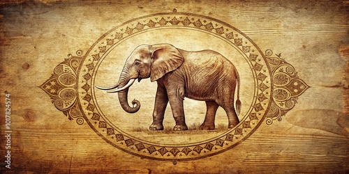 Vintage Style Elephant Icon Logo Design for Branding and Marketing Purposes photo