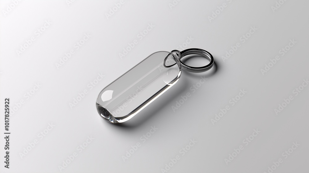 Transparent Keychain with Ring on Smooth Surface Transparent Keychain with Ring on Smooth Surface