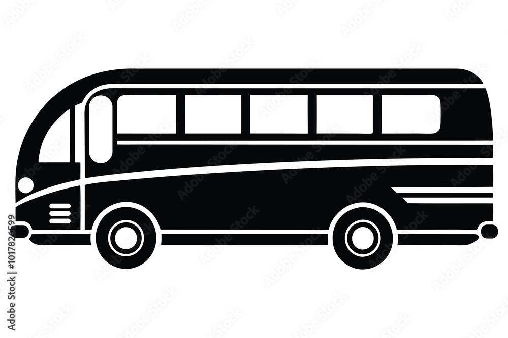Simple Bus Silhouette Graphic for Transport Logo Simple Bus Silhouette Graphic for Transport Logo
