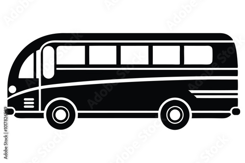 Simple Bus Silhouette Graphic for Transport Logo