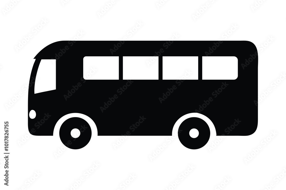 Simple Bus Silhouette Graphic for Transport Logo Simple Bus Silhouette Graphic for Transport Logo