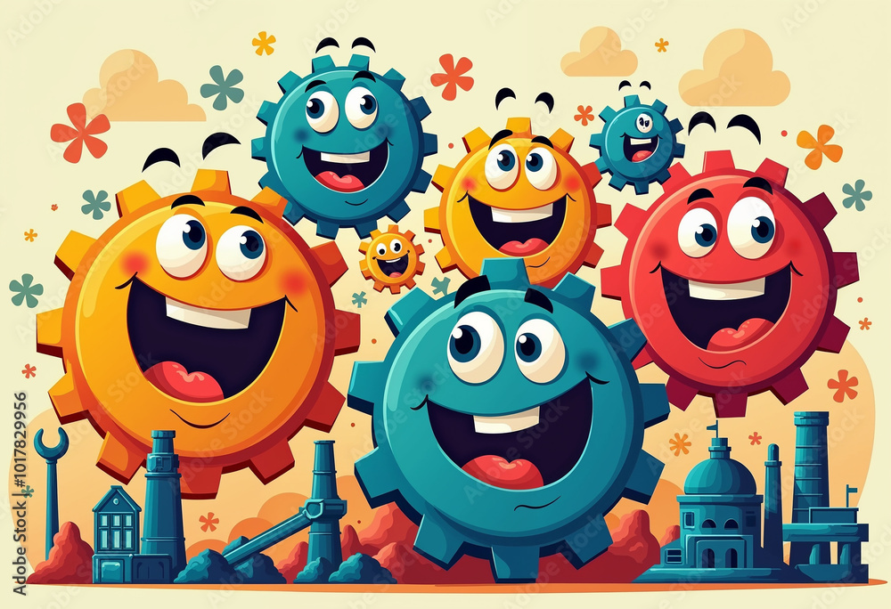 Obraz premium Africa Industrialization Day illustration design for sustainable development