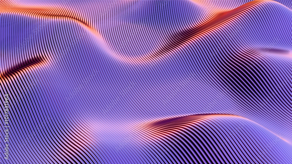 Abstract wavy pattern with flowing lines in blue and red tones.. Abstract wavy pattern with flowing lines in blue and red tones..
